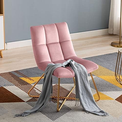 White Faux Fur Upholstered Accent Chair with Gold Legs Y242499