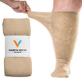 Tan Large Non Binding Seamless Toe Diabetic Socks T292359