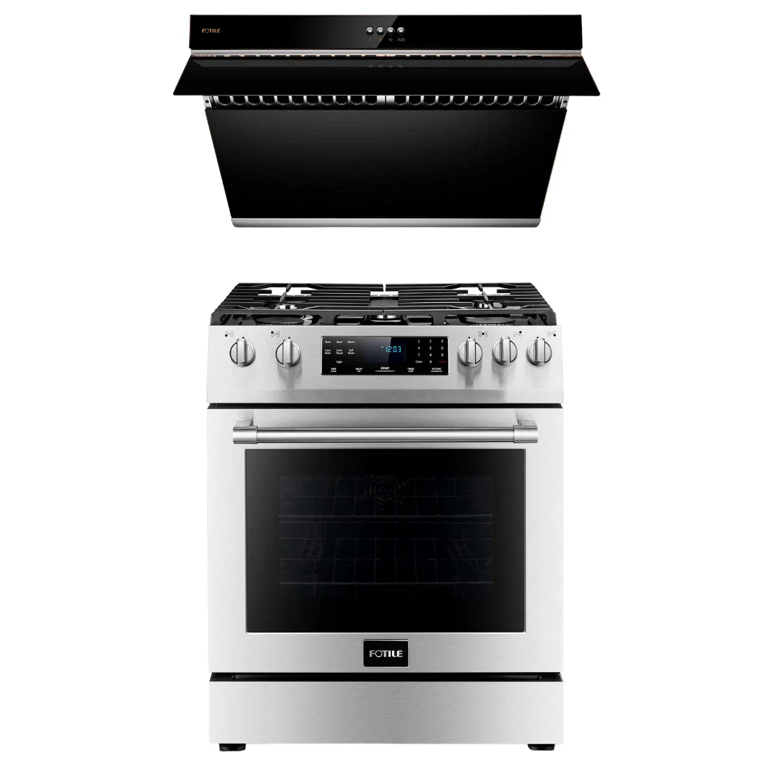 30 In. Gas Range and 30 In. Black Range Hood X7561