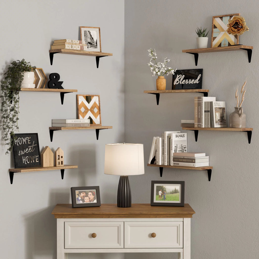 Set of 8 Black Floating Shelves X669