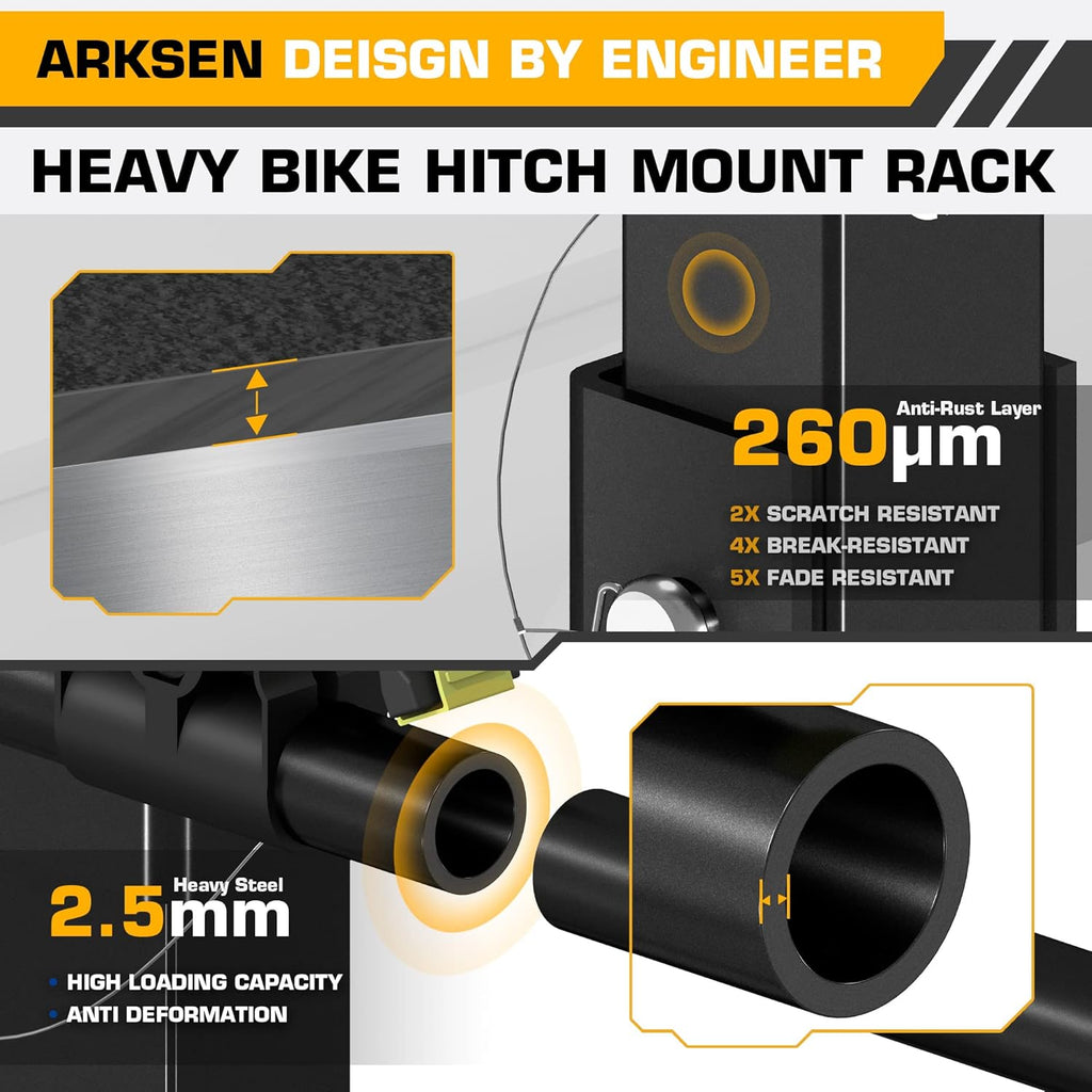 3 Bike Hitch Mount Carrier with Tie Down Strap B693