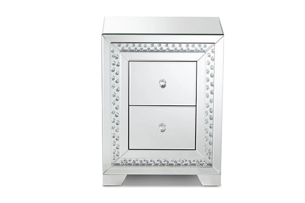 Mirrored 2-Drawer End Table O5607