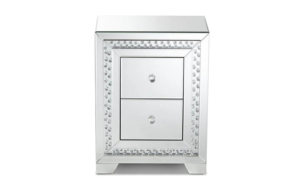 Mirrored 2-Drawer End Table O5607