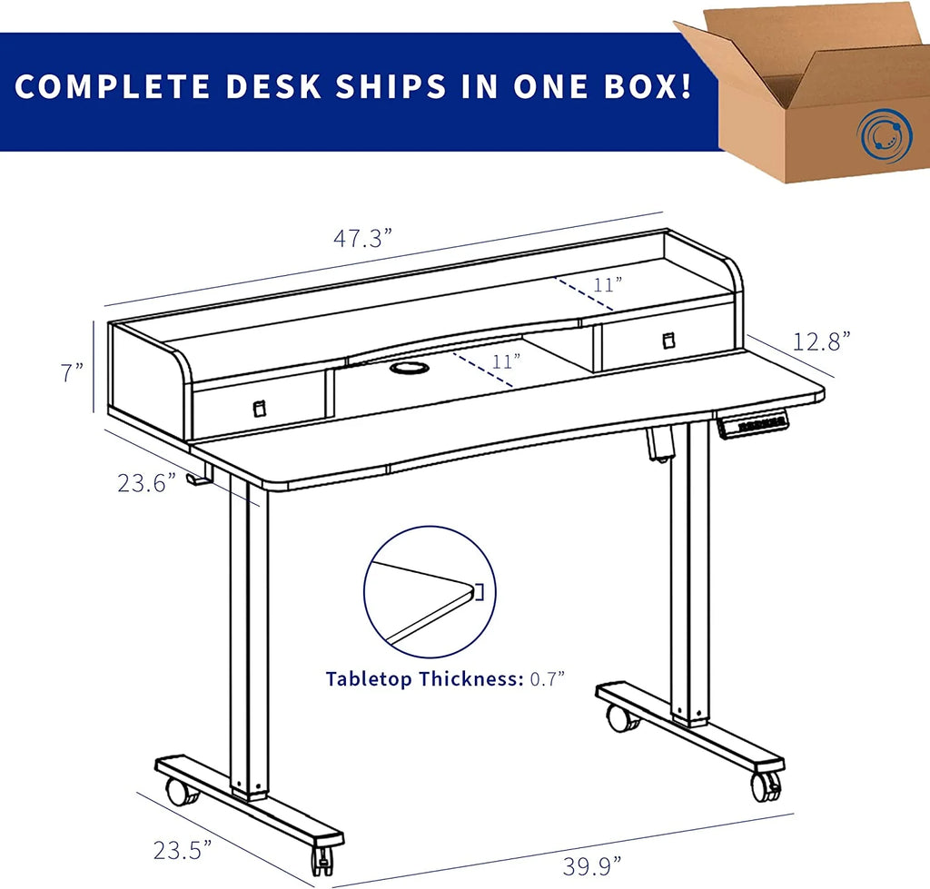 Height Adjustable Standing Desk with Storage Drawers H745481