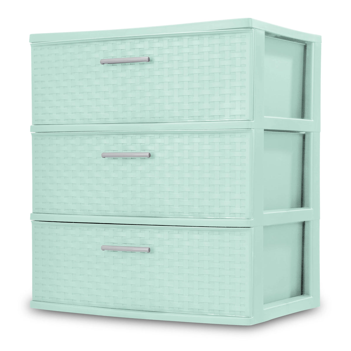 3 Drawer Wide Weave Tower White G308