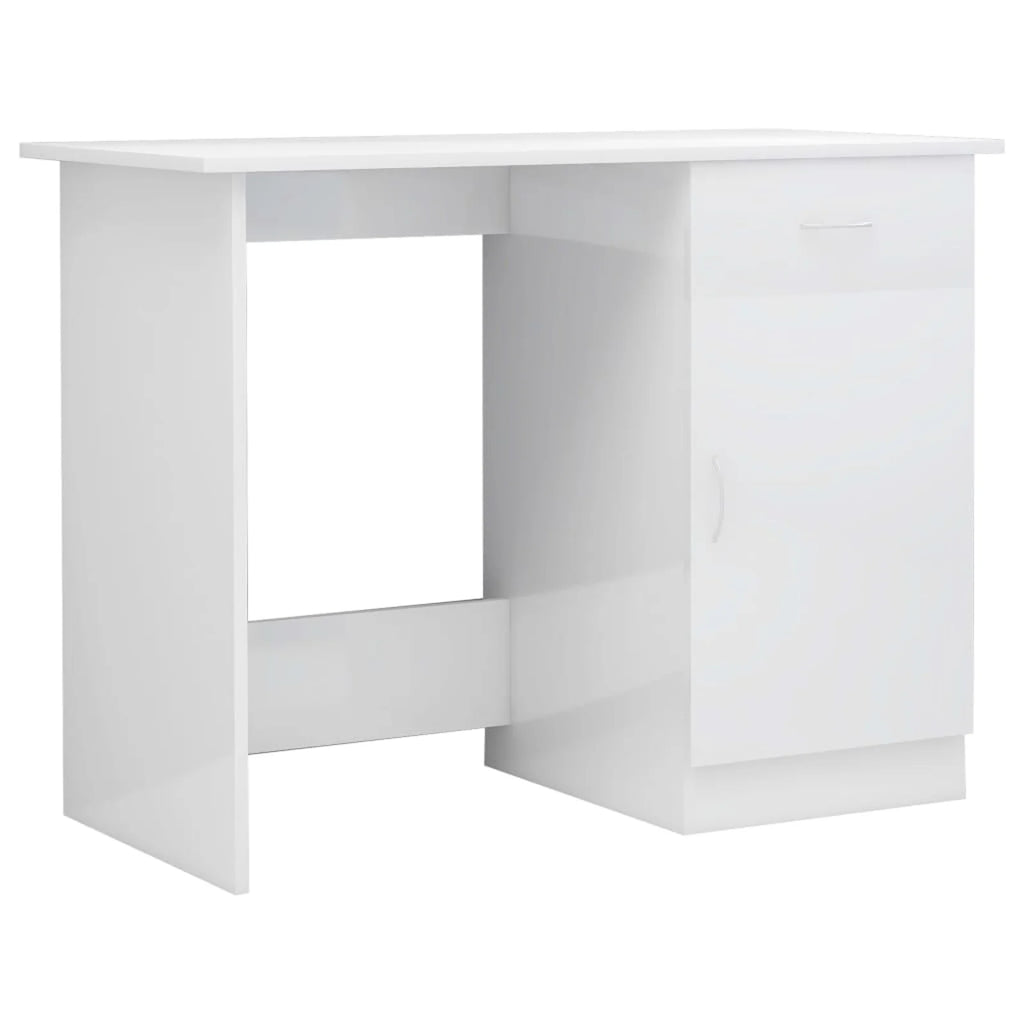 High Gloss White Engineered Wood Desk I10233