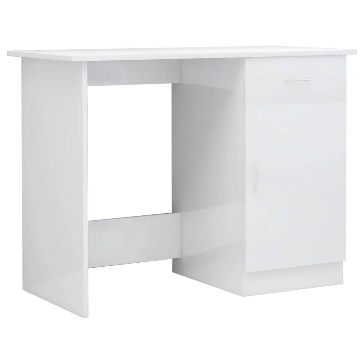 High Gloss White Engineered Wood Desk I10233