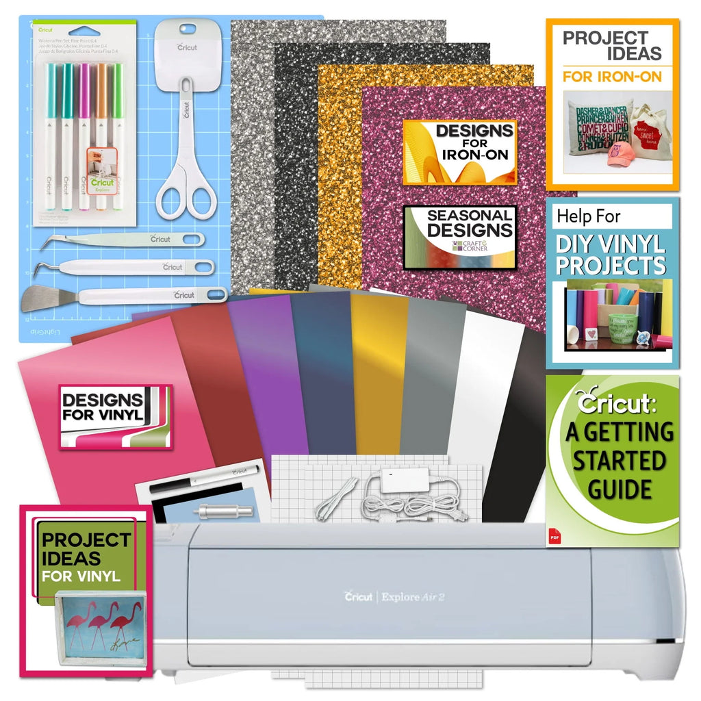 Cutting Machine with Vinyl Sampler Pack, Tool Kit, Pen Set and Cutting Mat Bundle G78094