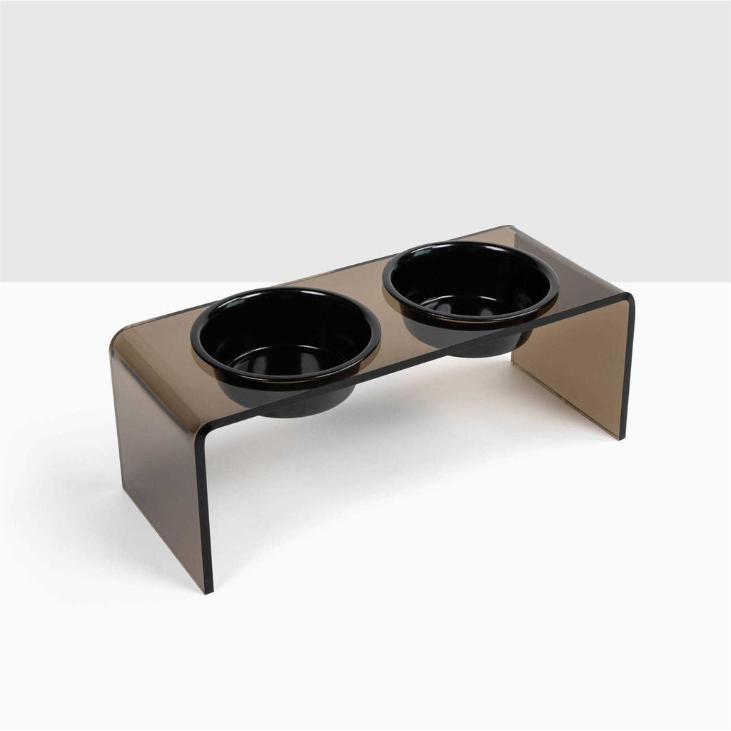 Acrylic Double Bowl Elevated Pet Feeder U557