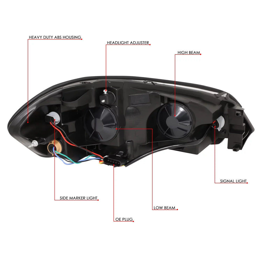Chrome Housing Amber Corner Headlight Assembly T247