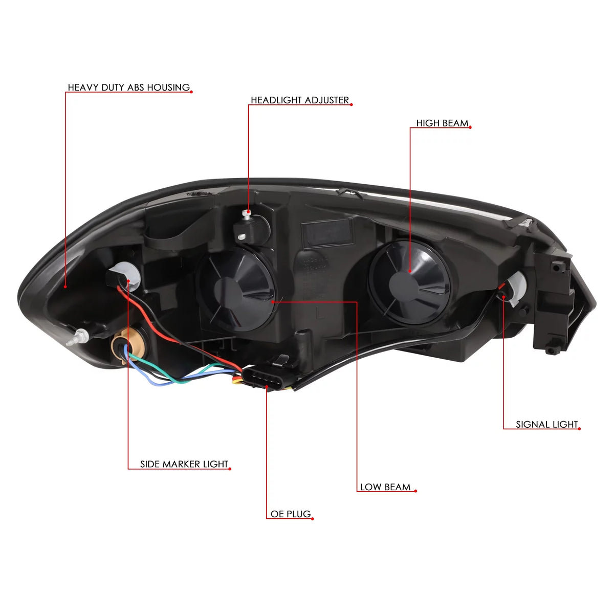 Chrome Housing Amber Corner Headlight Assembly T247