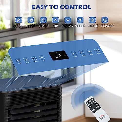 Portable 4-in-1 Air Conditioner with Dehumidifier and Cooling Fan, Black D288531