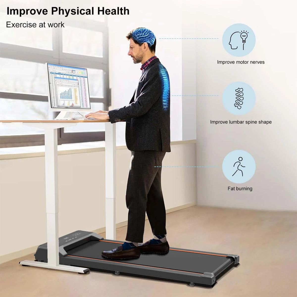 Portable Treadmill with LED Display and Remote Control T1414