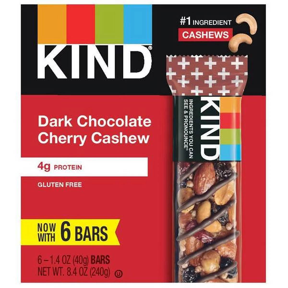 Dark Chocolate Cherry Cashew Bars Pack of 18 Q660