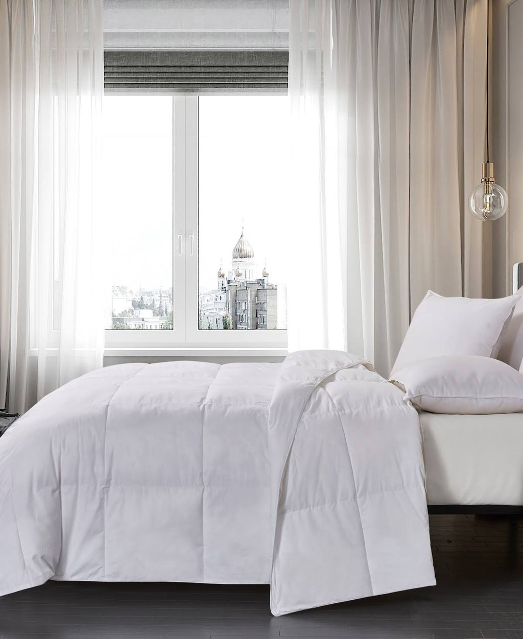 White Down Cotton Comforter King C9525