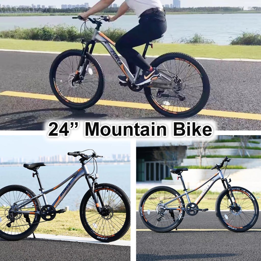 24 in 7-Speed Aluminum Mountain Bike with Double Disc Brake L82792