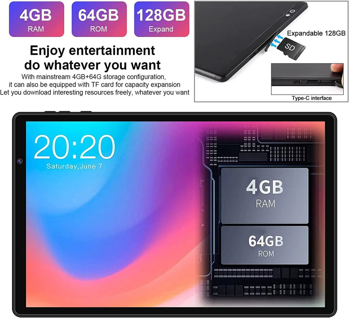 10.1'' Android Tablet with Keyboard and Mouse W1743
