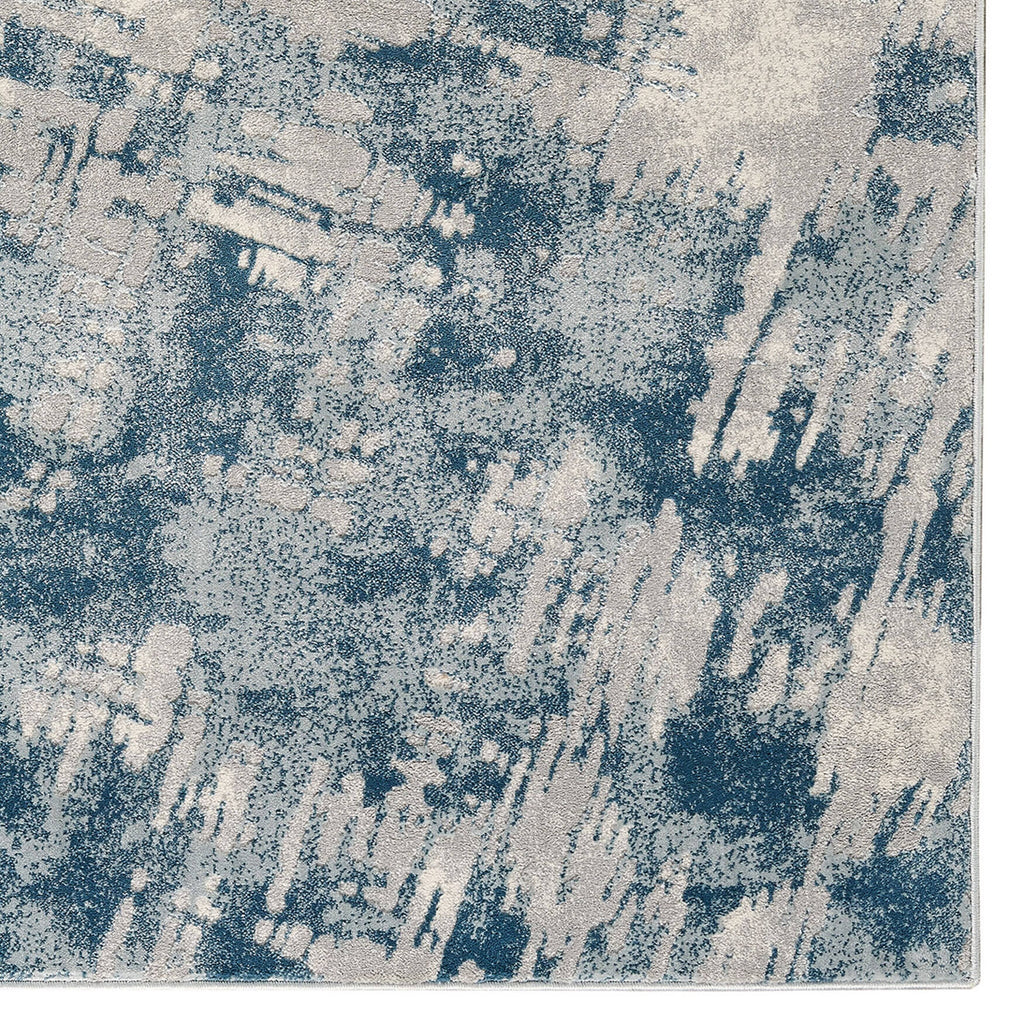 Tan Light Blue Small Rug B3088