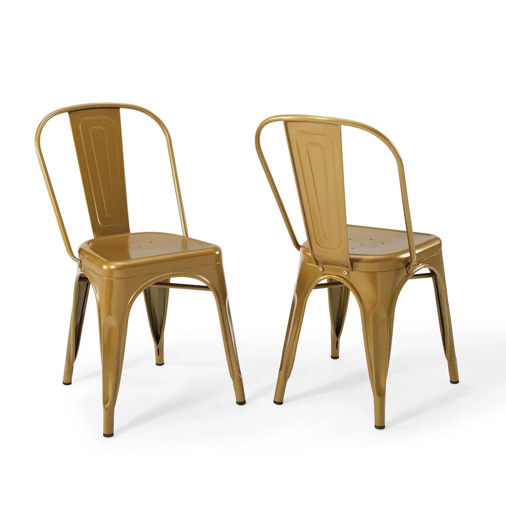 Gold Bistro Dining Side Chair Set of 2 G98286