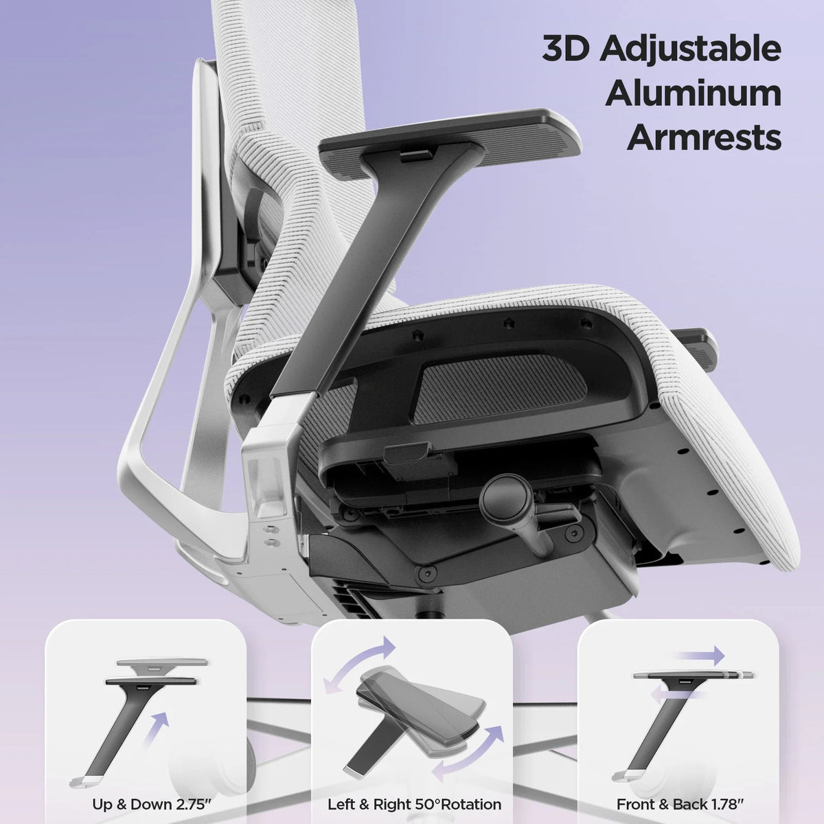 White Ergonomic Office Chair with Lumbar Support Y279722
