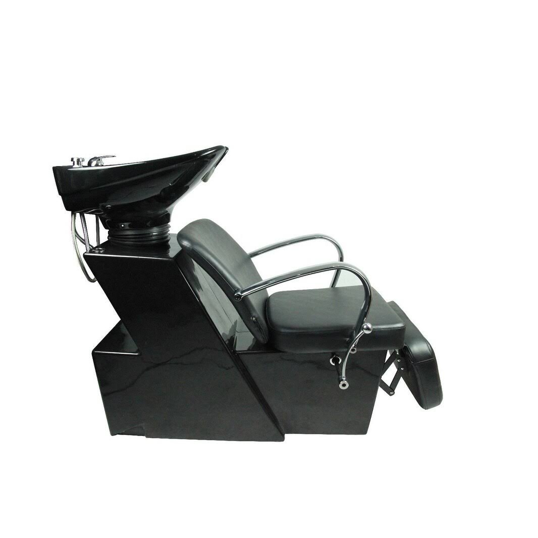 Black Ceramic Shampoo Bowl Sink Chair Y81402