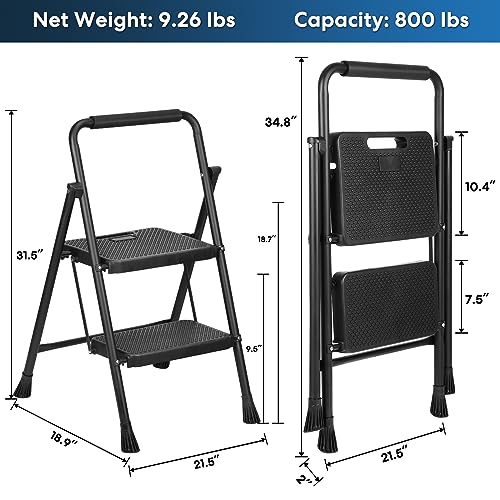 Black 3 Step Folding Steel Ladder B23969