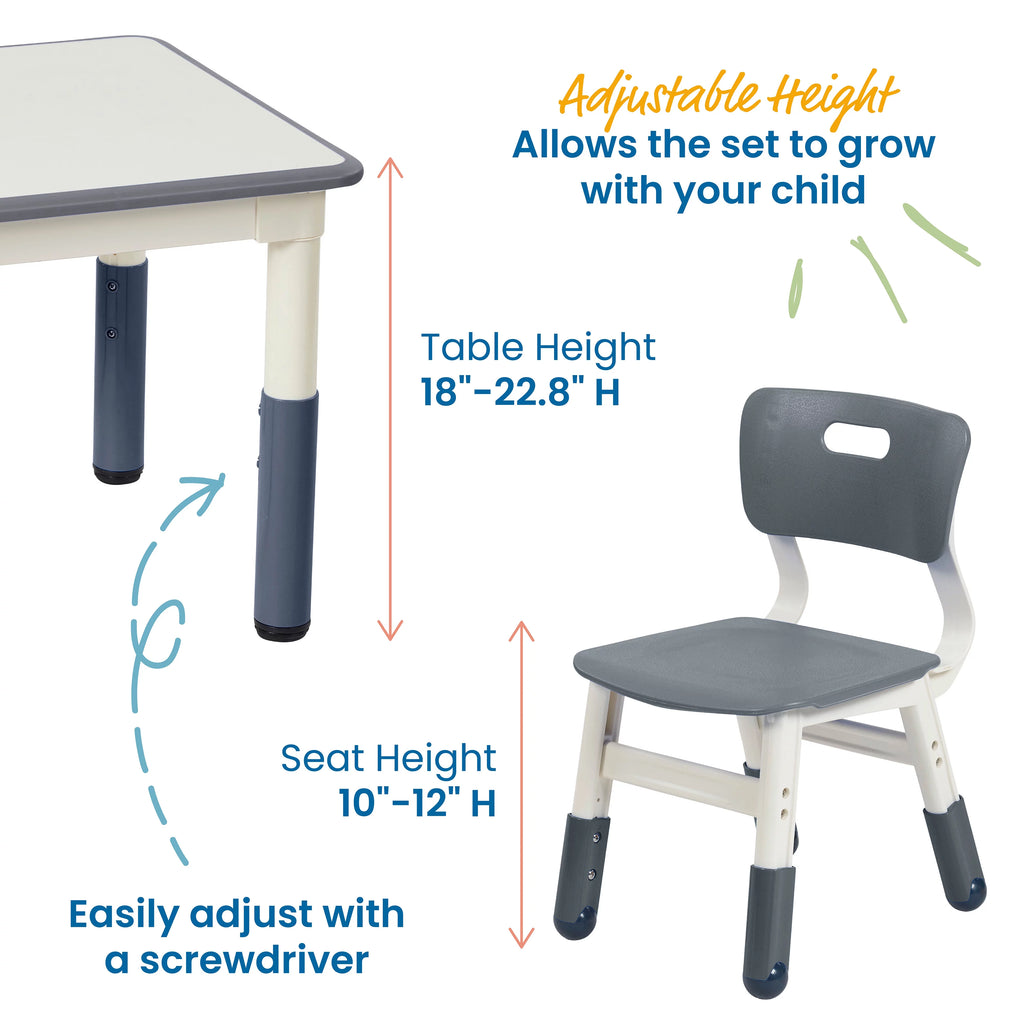 Adjustable Kids Activity Table with 2 Chairs X918485
