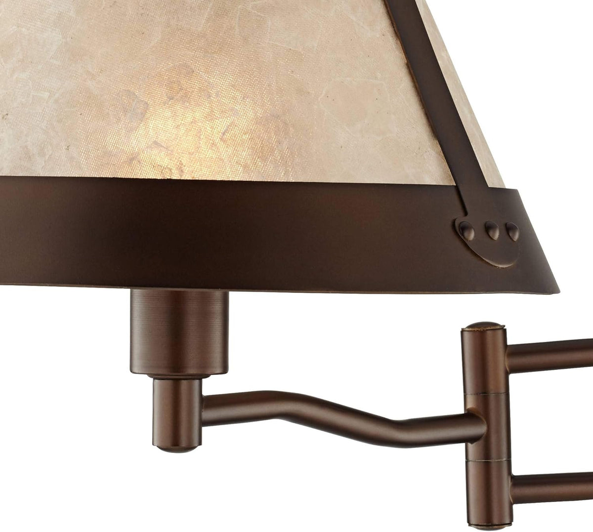 Bronze Swing Arm Wall Lamp with Mica Shade I494