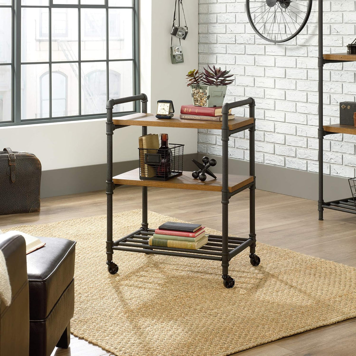 Multi-Purpose Cart Checked Oak Finish A9607
