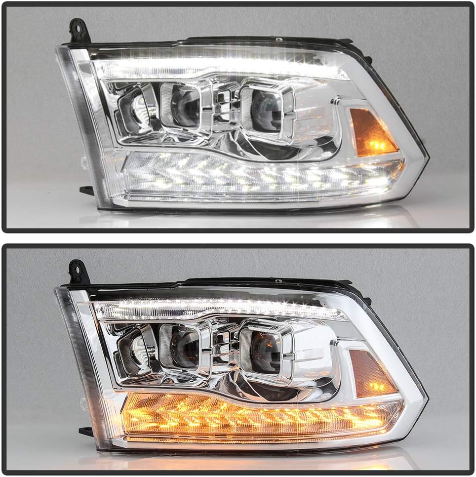 Chrome Housing LED Projector Headlights Assembly X2203