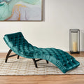 Teal Velvet Button Tufted Chaise Lounge M8081