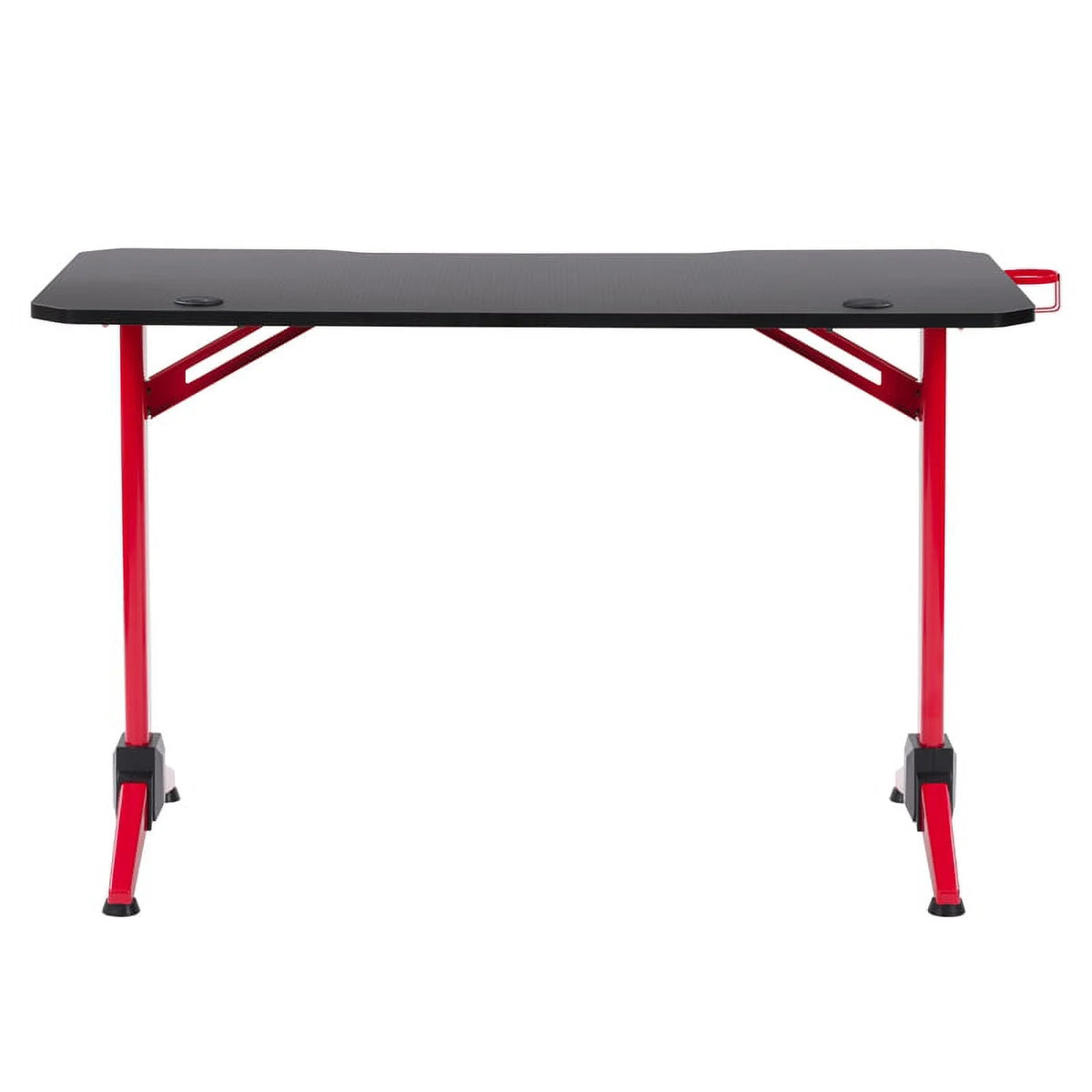 Black Engineered Wood Gaming Desk with LED Lights G860