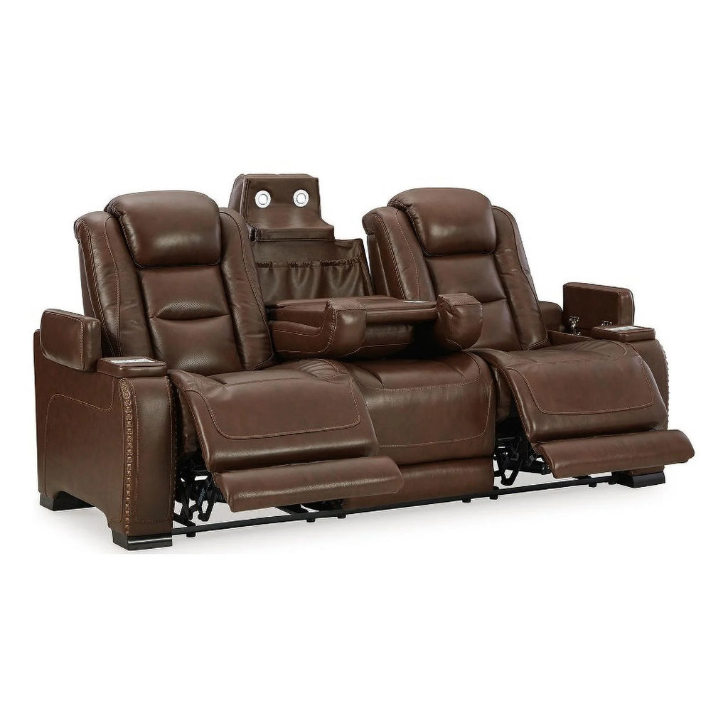 Brown Leather Power Recliner and Sofa Set R308