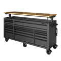 72" 18-Drawer Black Mobile Workbench C740