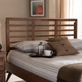 Walnut Brown Wood King Size Open Slat Headboard I43902