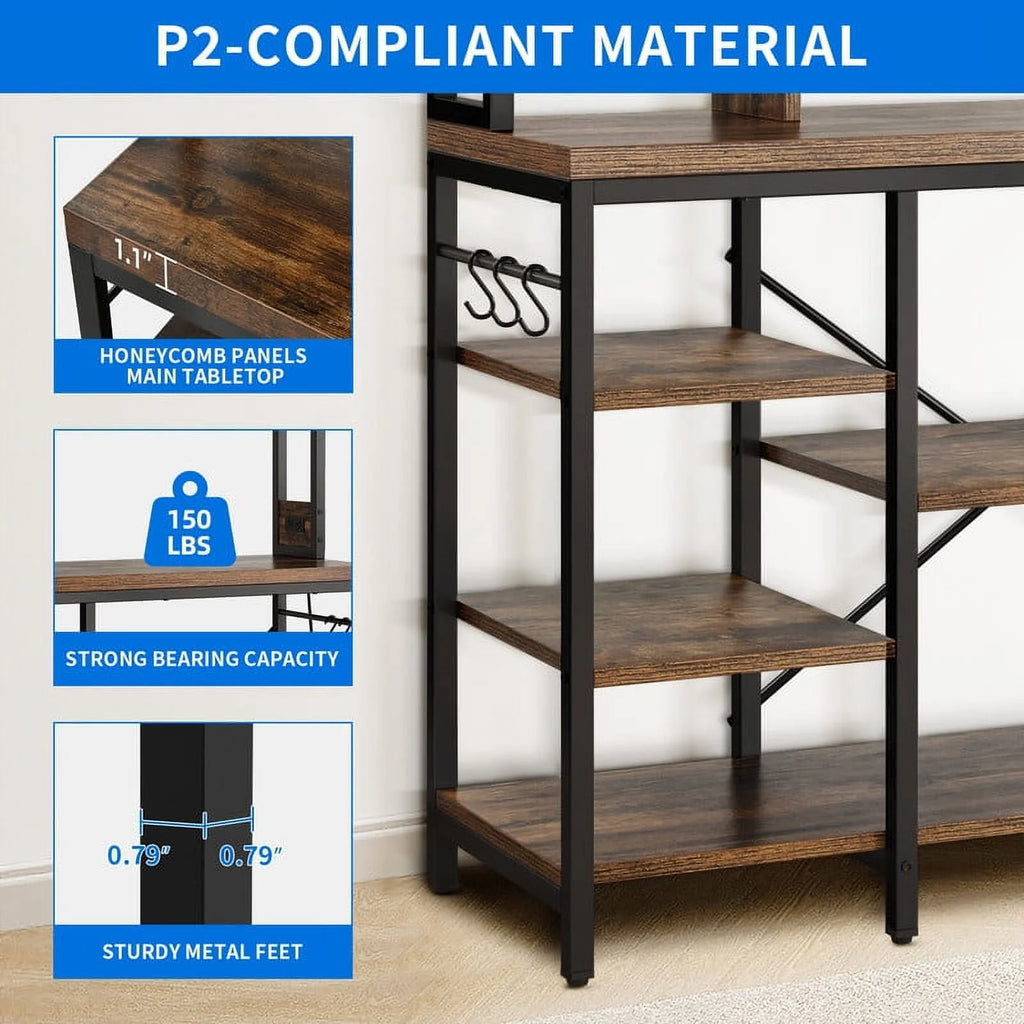 8 Tier Kitchen Bakers Rack with Power Outlets M47873