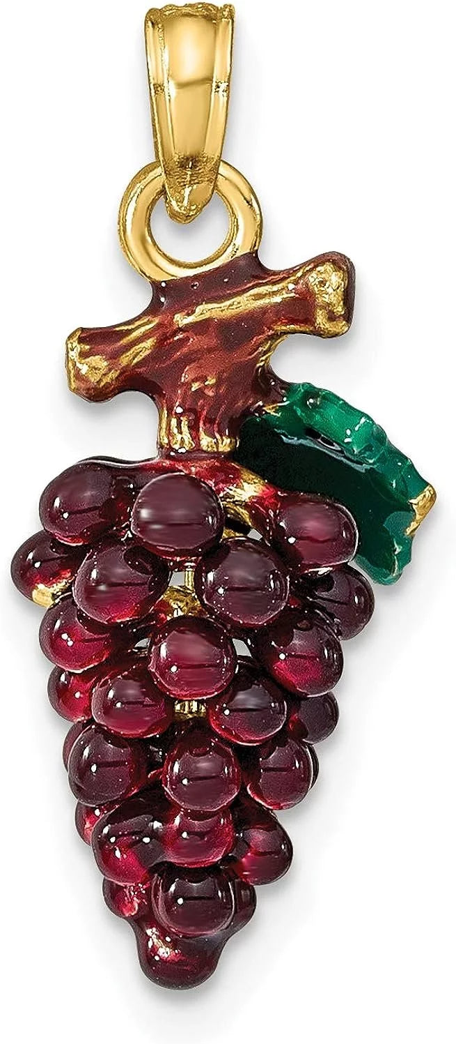 14K Yellow Gold Enamel Grapes Y199