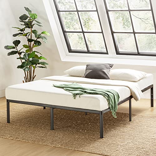14 Inch Metal Platform Bed with Steel Slat Mattress Foundation Queen Black L910
