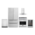 30 Gas Range, Wall Mount Range Hood, Dishwasher, Refrigerator with Ice Maker and Wine Cooler D1684