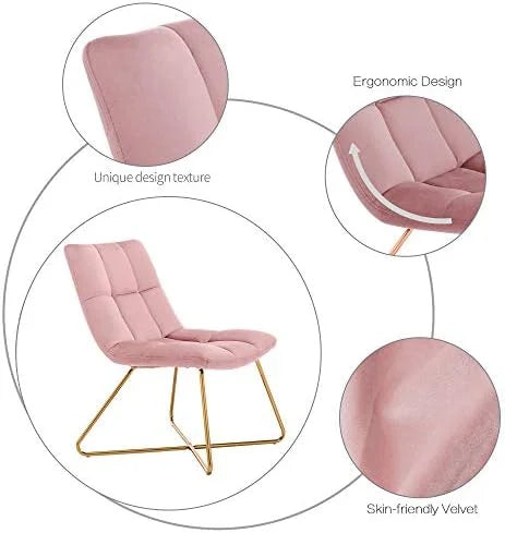 White Faux Fur Upholstered Accent Chair with Gold Legs Y242499