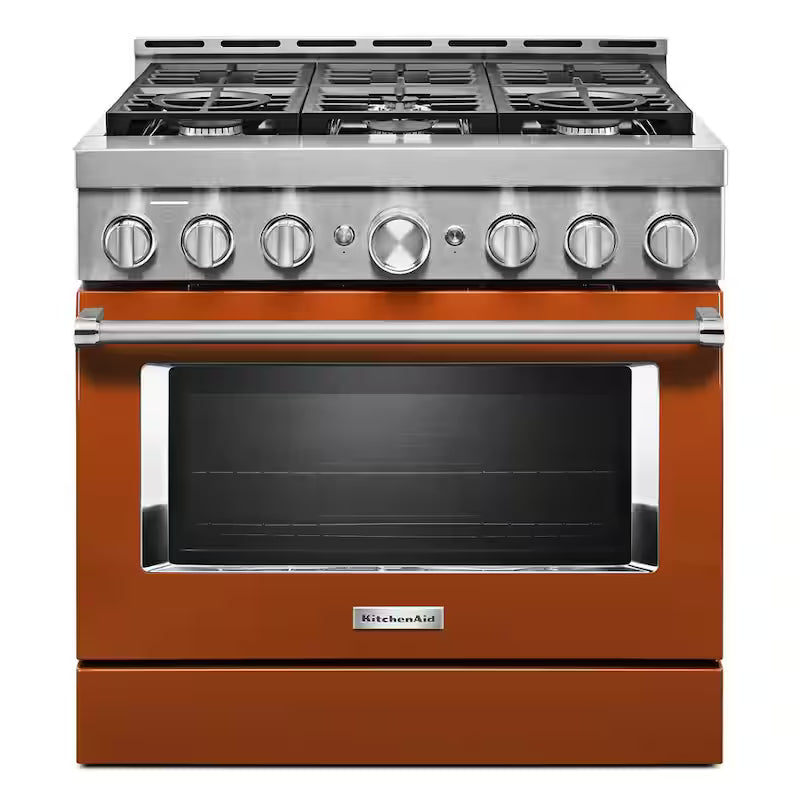 5.1 cu. ft. Smart Gas Range with Self-Cleaning and True Convection in Scorched Orange X351