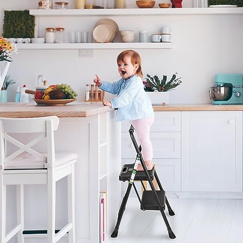 Black 3 Step Folding Steel Ladder B23969