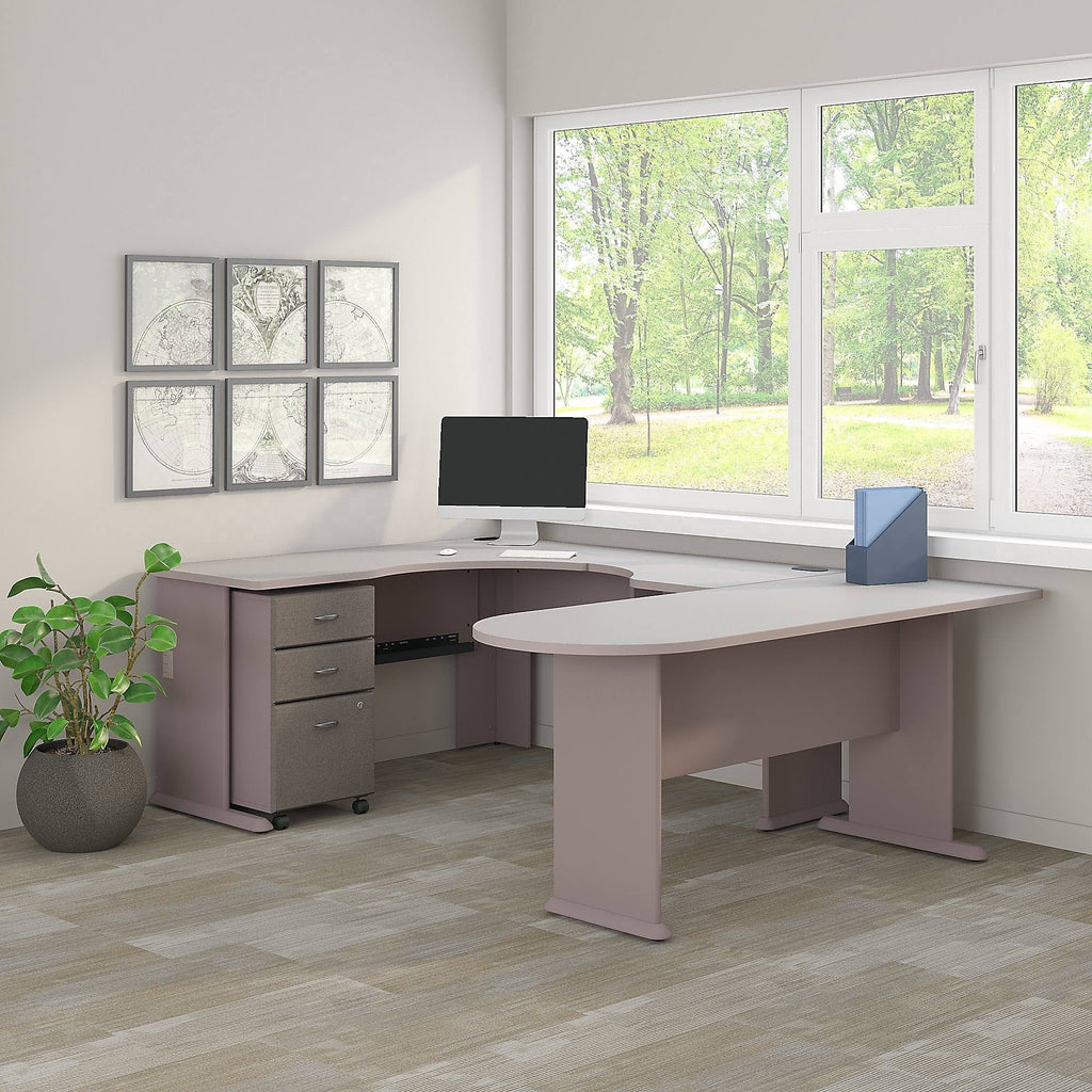U-Shaped Corner Desk with Mobile File Cabinet Q4021