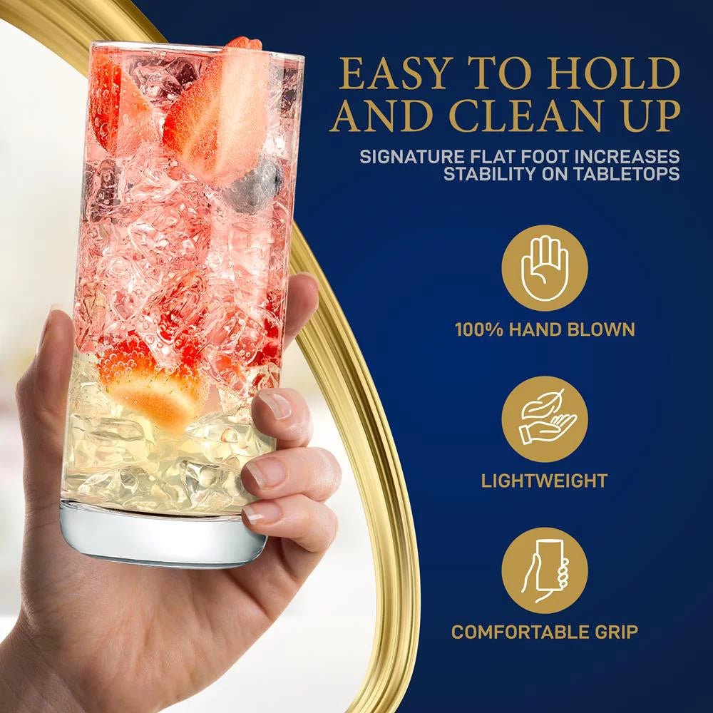 Set of 2 Clear Highball Drinking Glasses B63540