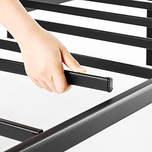 14 Inch Metal Platform Bed with Steel Slat Mattress Foundation Queen Black L910