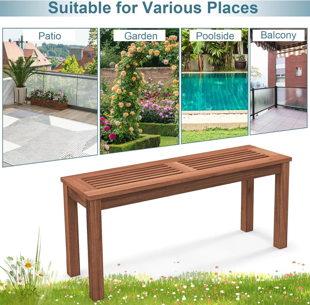 Weather Resistant Solid Wood 2 Seater Outdoor Bench S343