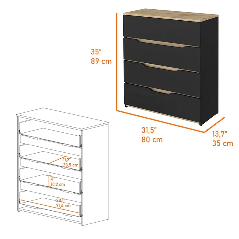 2-Piece Bedroom Set with Nightstand and Dresser M280972