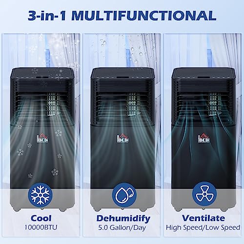 Portable 4-in-1 Air Conditioner with Dehumidifier and Cooling Fan, Black D288531