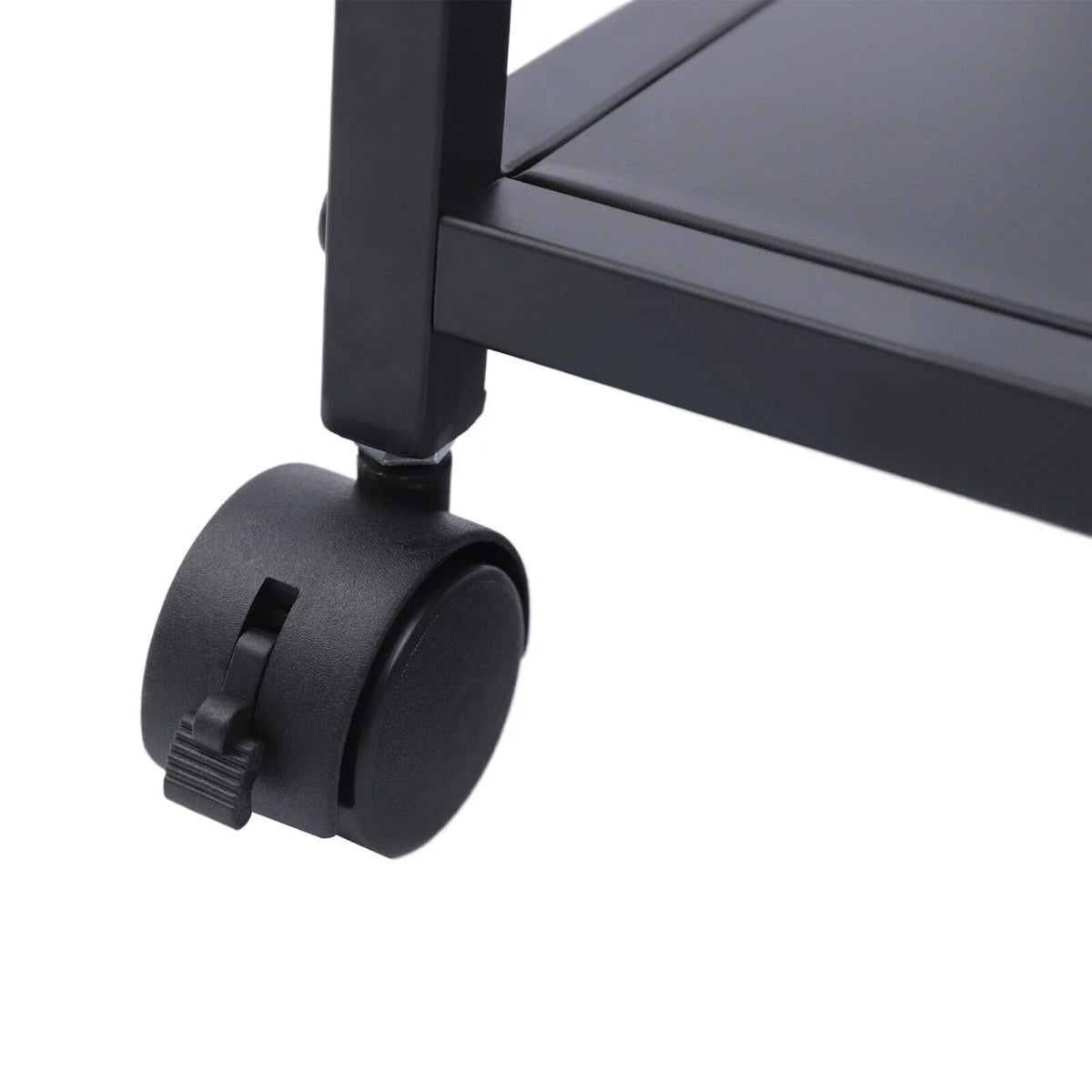 2Tier Computer Tower Stand with Lockable Wheels Black K256