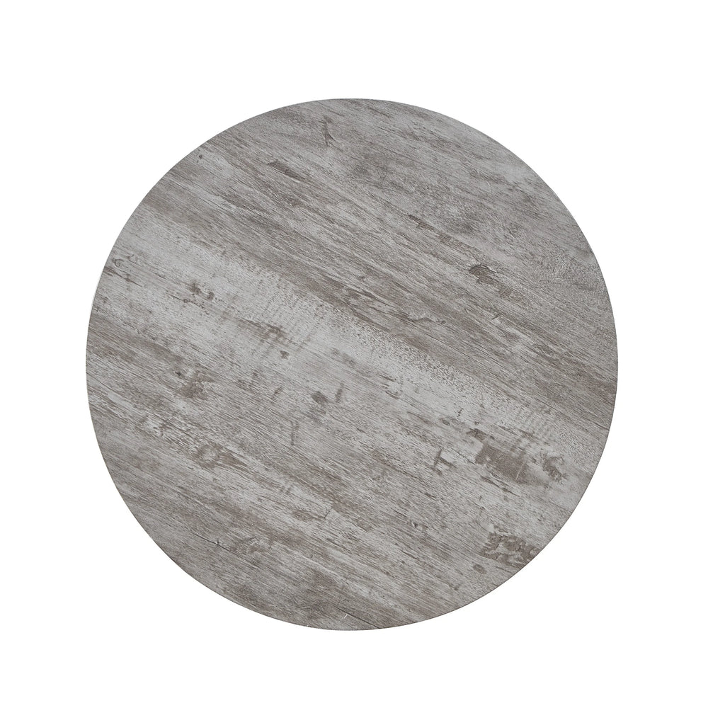 Gray Round End Table with Shelf X7345